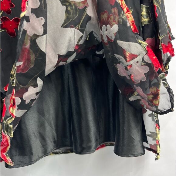 Vintage Maggie Sweet Sheer Lined Floral Petite Blouse Size 3X - Picture 3 of 10